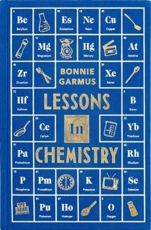 The media cover for “Lessons in Chemistry” by Bonnie Garmus